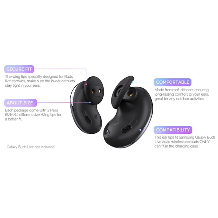 For Samsung Galaxy Buds Live AhaStyle PT132 S+M+L Silicone Earbud(White)
