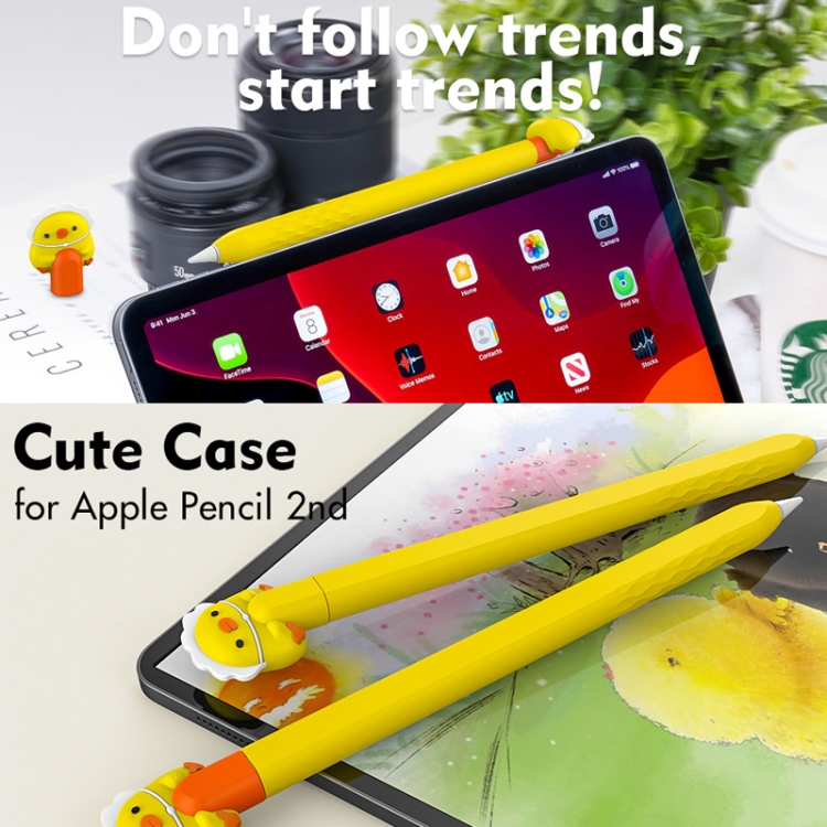 Para Apple Pencil 2 AhaStyle PT-LC129 Estuche para bolígrafo Estuche protector de silicona con dibujos animados (Blanco vaca) - B7