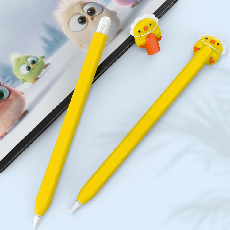 Para Apple Pencil 2 AhaStyle PT-LC129 Estuche para bolígrafo Estuche protector de silicona con dibujos animados (Blanco vaca) - B9