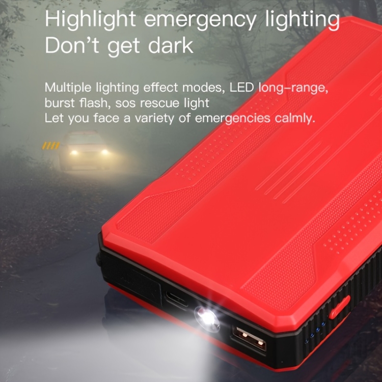 Alimentation de démarrage d'urgence pour batterie de voiture R20s avec  lumière LED, spécification : sans prise noire