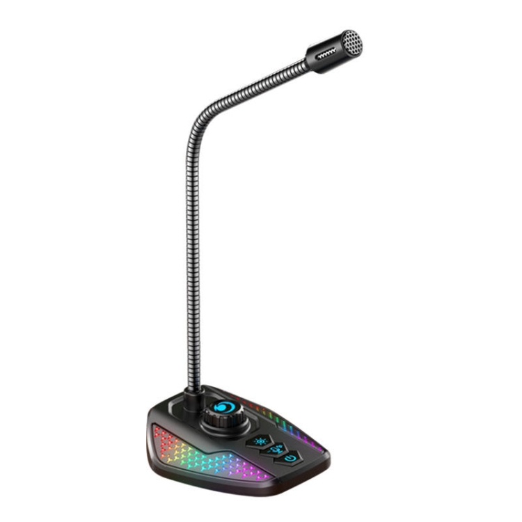 Micrófono USB para juegos Tarjeta de sonido integrada 5 modos de cambio de voz con iluminación RGB - 1