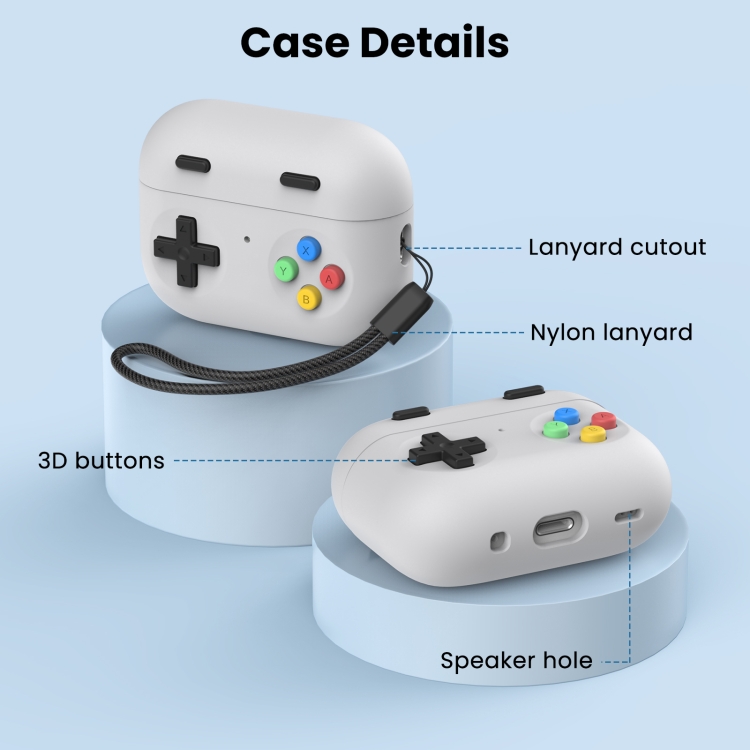 For AirPods Pro 2 AhaStyle DD04 Split Silicone Cartoon Earphone Protective Case(Blue) For AirPods Pro 2 AhaStyle DD04 Split Silicone Cartoon Earphone Protective Case(Blue)