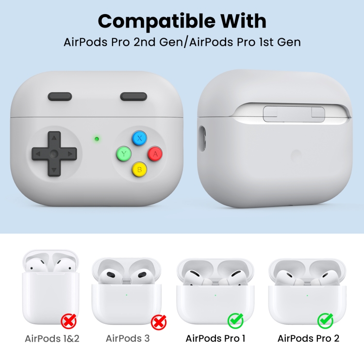 For AirPods Pro 2 AhaStyle DD04 Split Silicone Cartoon Earphone Protective Case(Blue) For AirPods Pro 2 AhaStyle DD04 Split Silicone Cartoon Earphone Protective Case(Blue)