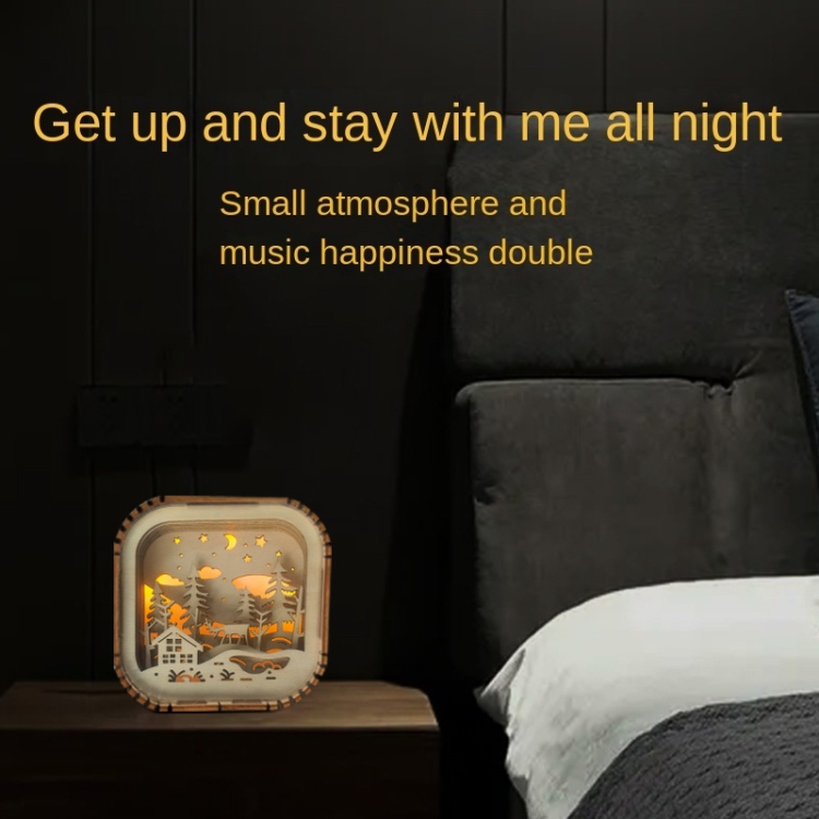 BT813X Solid Wood Ambient Light Wireless Bluetooth Speaker Home Night Light Wood Carving Pattern Audio(Wood Color) BT813X Solid Wood Ambient Light Wireless Bluetooth Speaker Home Night Light Wood Carving Pattern Audio(Wood Color)