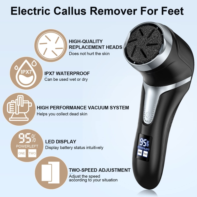 JD510 Rechargeable Electric Foot Callus Remover with Vacuum Cleaner 10