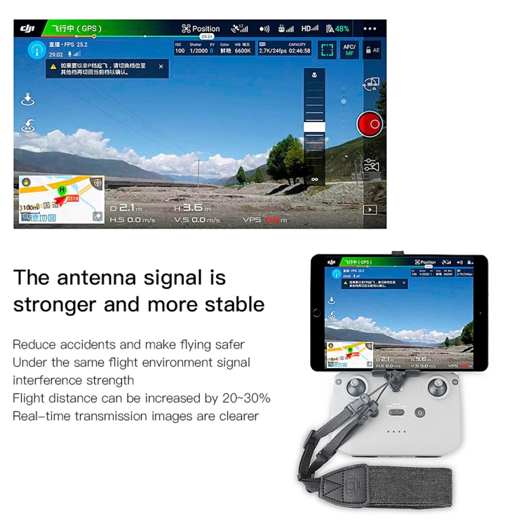 Para DJI Mini 2/Air 2S RCSTQ Antena Reflector Signal Booster Drone Accesorios, Estilo: Con correa para colgar - B10