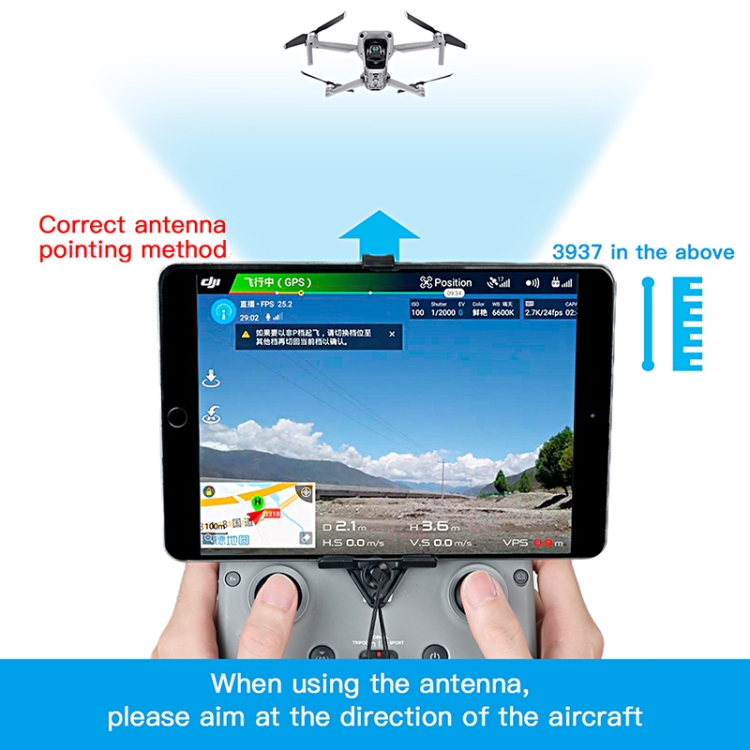 Para DJI Mini 2/Air 2S RCSTQ Antena Reflector Signal Booster Drone Accesorios, Estilo: Con correa para colgar - B9