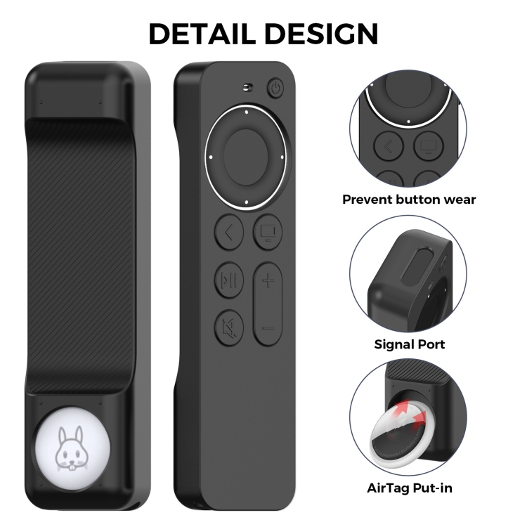 For Apple TV 4K Siri Remote 2021 Silicone Case Protective Cover for Apple  AirTag