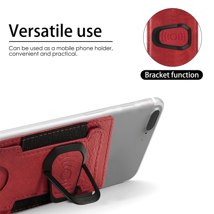 Adhesive Phone Card Holder Wallet With Rotatable Stand(Black) Adhesive Phone Card Holder Wallet With Rotatable Stand(Black)