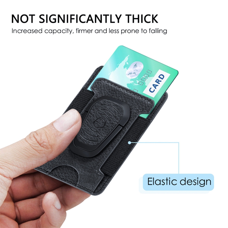 Adhesive Phone Card Holder Wallet With Rotatable Stand(Black) Adhesive Phone Card Holder Wallet With Rotatable Stand(Black)