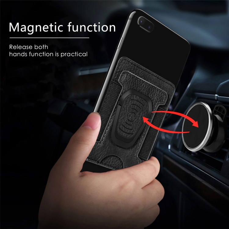 Adhesive Phone Card Holder Wallet With Rotatable Stand(Black) Adhesive Phone Card Holder Wallet With Rotatable Stand(Black)