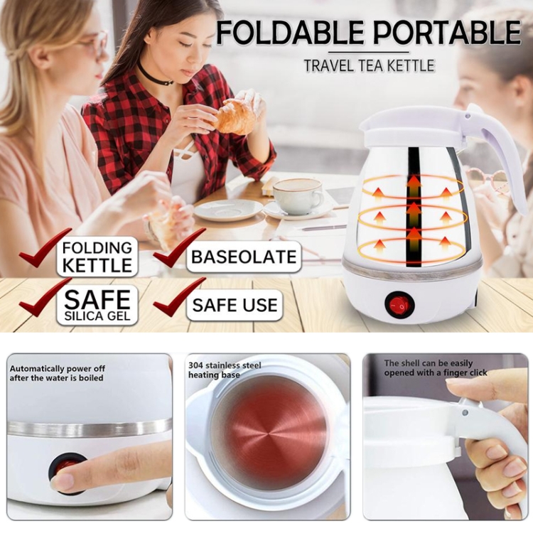 Mini bouilloire pliante Silicone Bouilloire électrique Portable