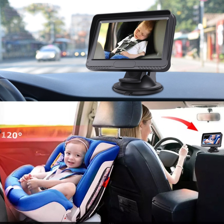 Baby Car Camera, 4.3" HD IR Night Vision Baby Car Mirror With 178° Wide