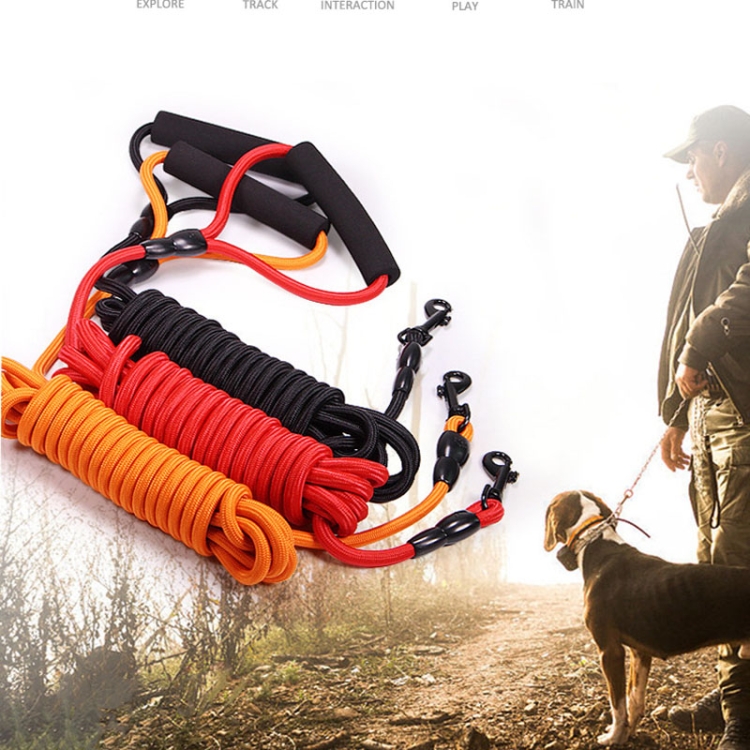 Sh36 Cuerda de escalada en roca Correa para mascotas Cuerda de seguimiento  de entrenamiento de perros en negrita y larga, tamaño: 10 m (10 mm naranja)
