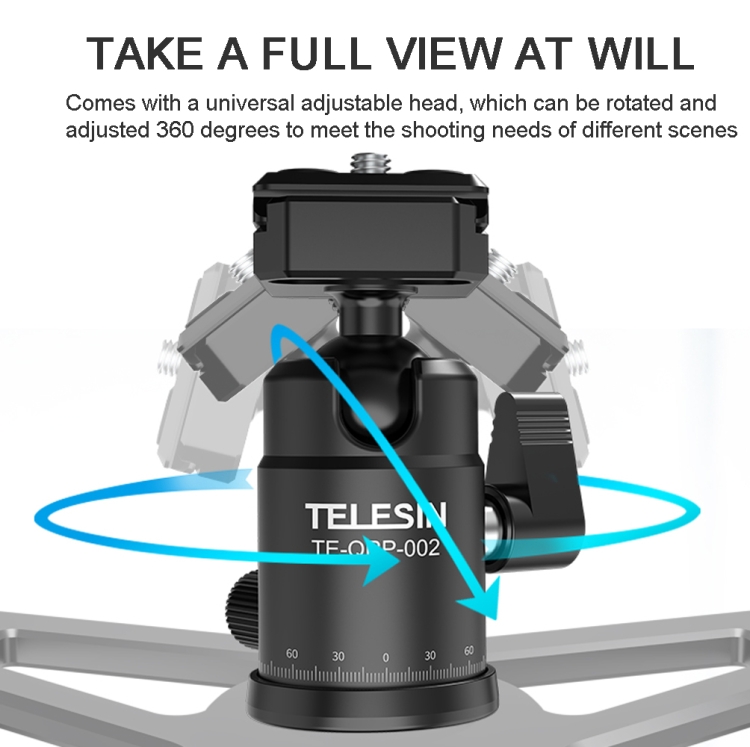 TELESIN-Support de caméra de téléphone pour voiture, ventouse 360