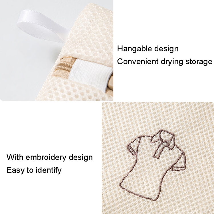 6pcs/set Home Net Pocket Underwear Washing Bag Thickened Polyester Laundering Set (White)