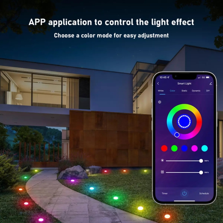 SKSJZ13 DC 12V 10m 15 LEDs Bluetooth RGB Lawn Light String Waterproof