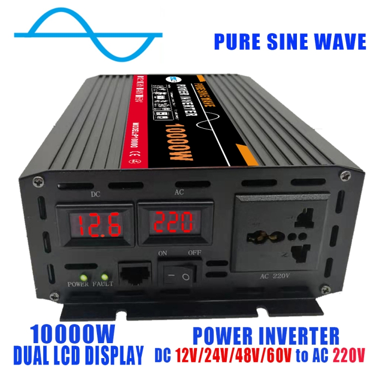  Inversor 12V 220V onda sinusoidal pura 8000W 10000W DC 12V 24V  48V a AC 220V Convertidor solar inversor de corriente inversor de energía  del coche (color: 48V 12000W, tamaño: 220-240V 50HZ) 