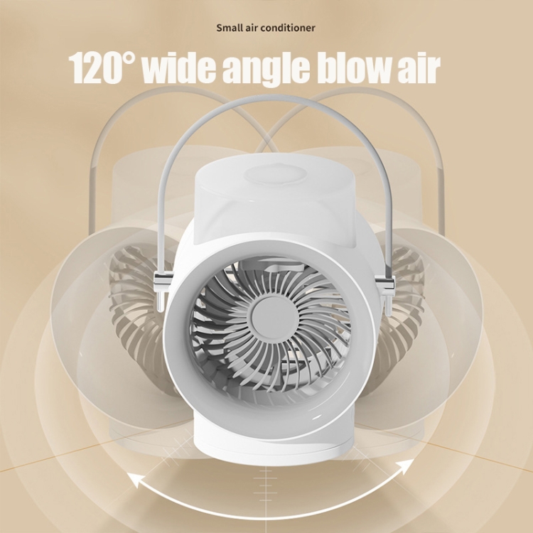 WT-F50 Summer Desktop USB Mini ventilatore portatile per aria condizionata  con acqua fredda (bianco)