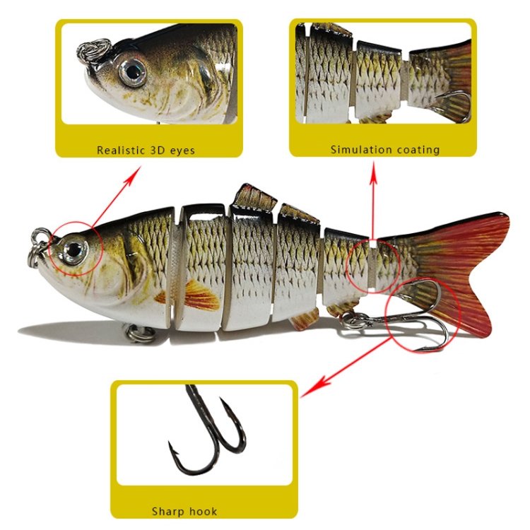 Jointed Simulating Fish Lures Baits 2 Hooks Artificial Fishing