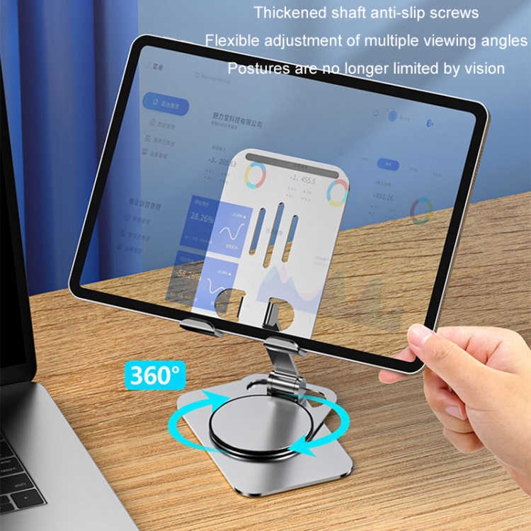 Desktop 360-degree Rotating Foldable Mobile Phone Holder, Color: Carbon Steel White Desktop 360-degree Rotating Foldable Mobile Phone Holder, Color: Carbon Steel White
