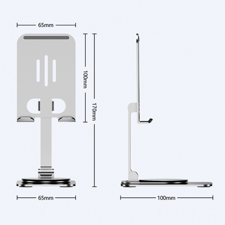 Desktop 360-degree Rotating Foldable Mobile Phone Holder, Color: Carbon Steel White Desktop 360-degree Rotating Foldable Mobile Phone Holder, Color: Carbon Steel White