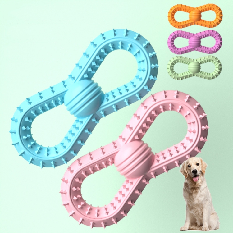 BG5039 Número 8 Forma Palo de dentición para perros TPR Bola de juguete para masticar mascotas (Rosa roja) - B7