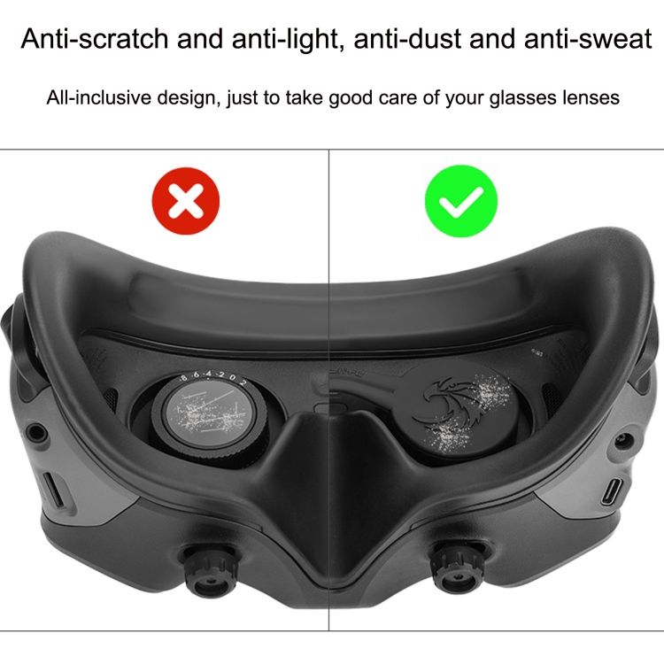 Para DJI Goggles 2 Sunnylife AT-BHT565 Cubierta protectora de lente a prueba de polvo VR Gafas Cubierta de silicona (Negro) - B4