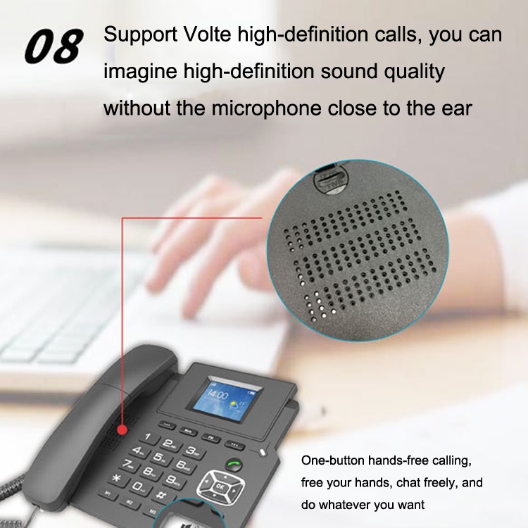 Abanopi P03-4G Desktop Wireless Telephone 4G VOIP Phone Support 2 SIP  Accounts WIFI SIM Card with Antenna LCD Screen Auto 