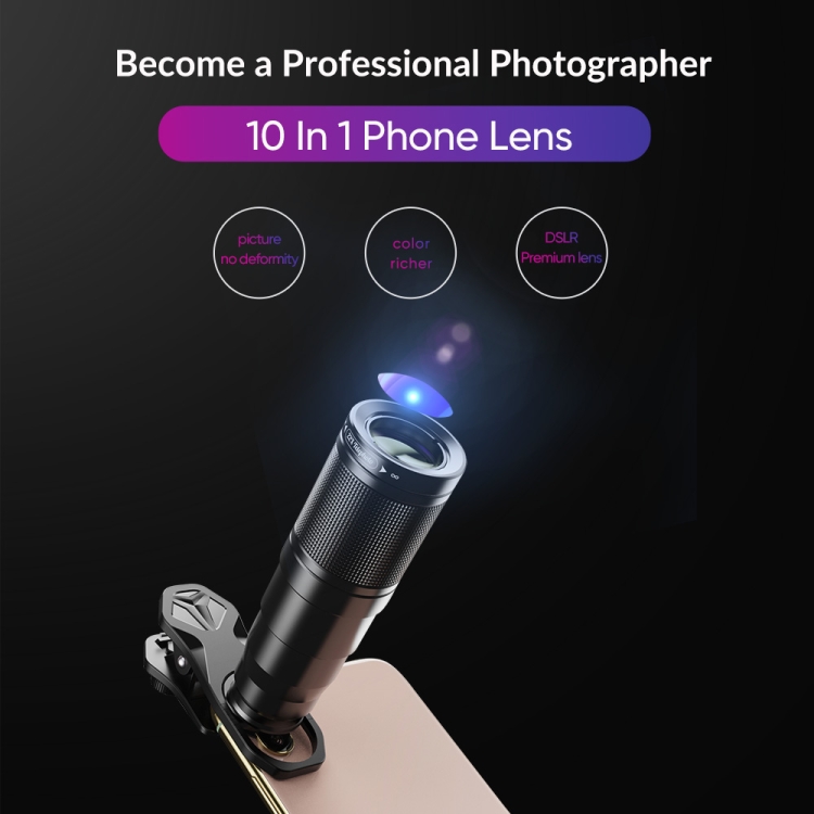 APEXEL APL-22XDG9 22X External Camera Adjustable Focus Mobile Phone Lens(10 in 1) APEXEL APL-22XDG9 22X External Camera Adjustable Focus Mobile Phone Lens(10 in 1)