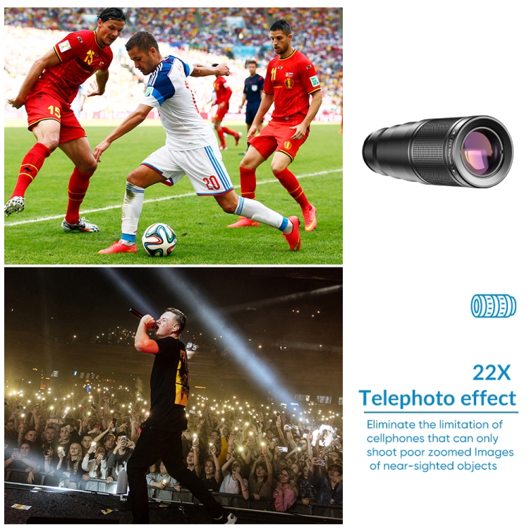 APEXEL APL-22XDG9 22X External Camera Adjustable Focus Mobile Phone Lens(10 in 1) APEXEL APL-22XDG9 22X External Camera Adjustable Focus Mobile Phone Lens(10 in 1)