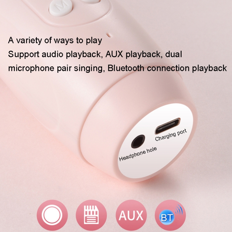 Micrófono inalámbrico para niños Micrófono para cantar con teléfono Bluetooth (Amarillo) - B6