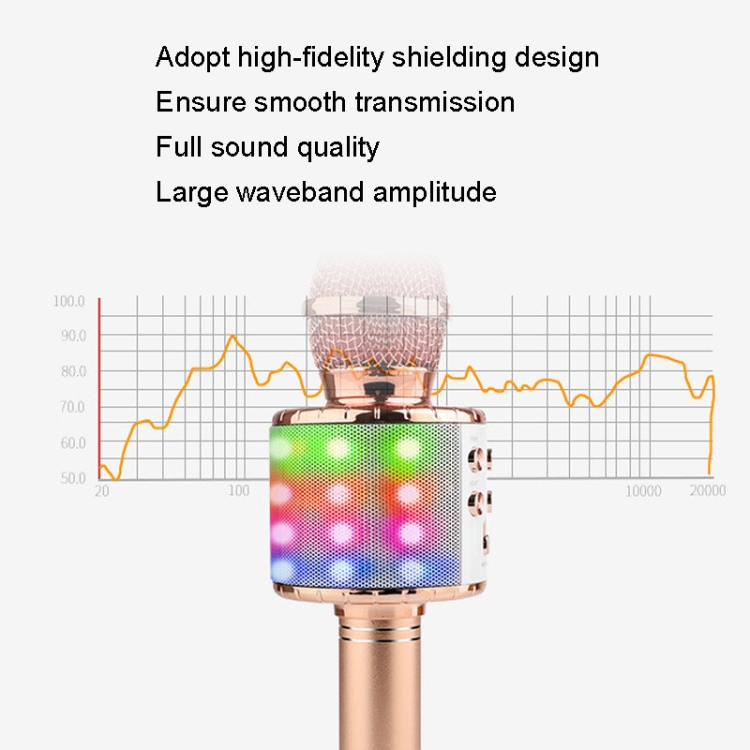 WS-858L Luz LED Intermitente Micrófono de capacitancia inalámbrico Viene con Audio Teléfono móvil Bluetoon Micrófono en vivo (Oro) - B4