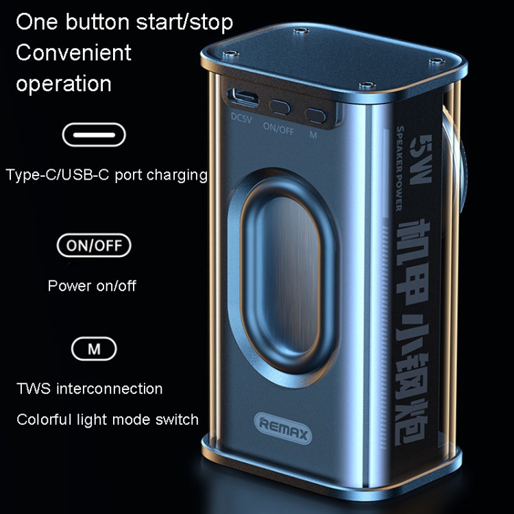 REMAX RB-M68 Transparent Mecha Wireless Bluetooth Speaker Desktop Small Speaker(Orange) REMAX RB-M68 Transparent Mecha Wireless Bluetooth Speaker Desktop Small Speaker(Orange)