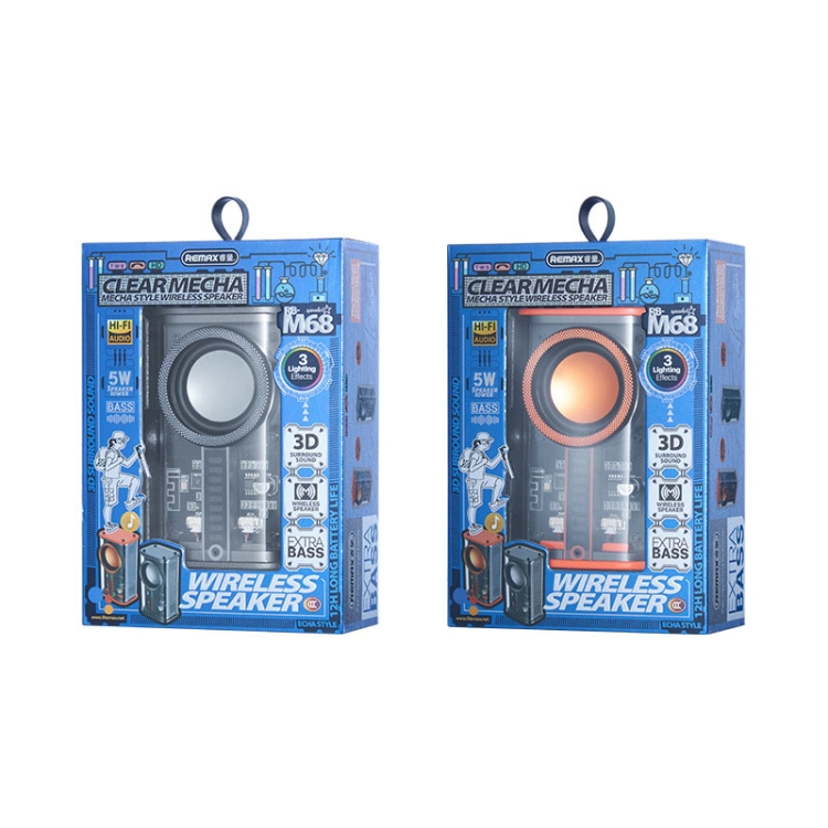 REMAX RB-M68 Transparent Mecha Wireless Bluetooth Speaker Desktop Small Speaker(Orange) REMAX RB-M68 Transparent Mecha Wireless Bluetooth Speaker Desktop Small Speaker(Orange)