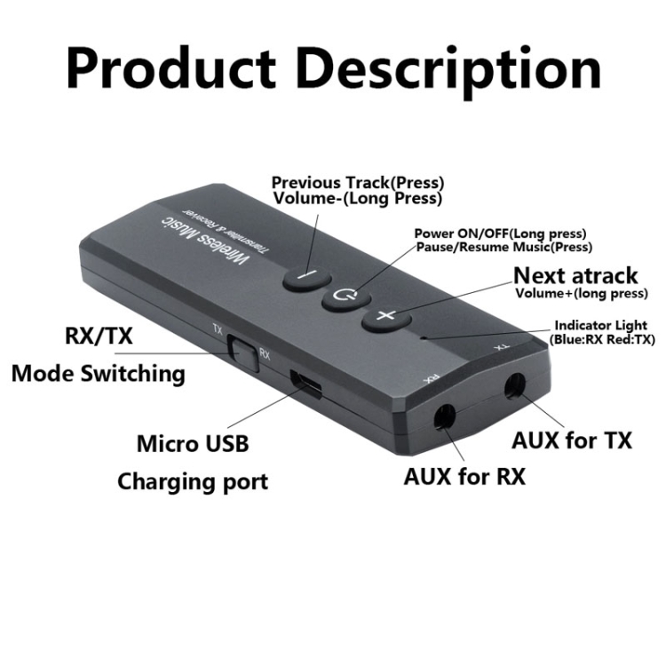3 en 1 adaptateur Bluetooth 5.0 TV ordinateur émetteur de réception audio  sans fil