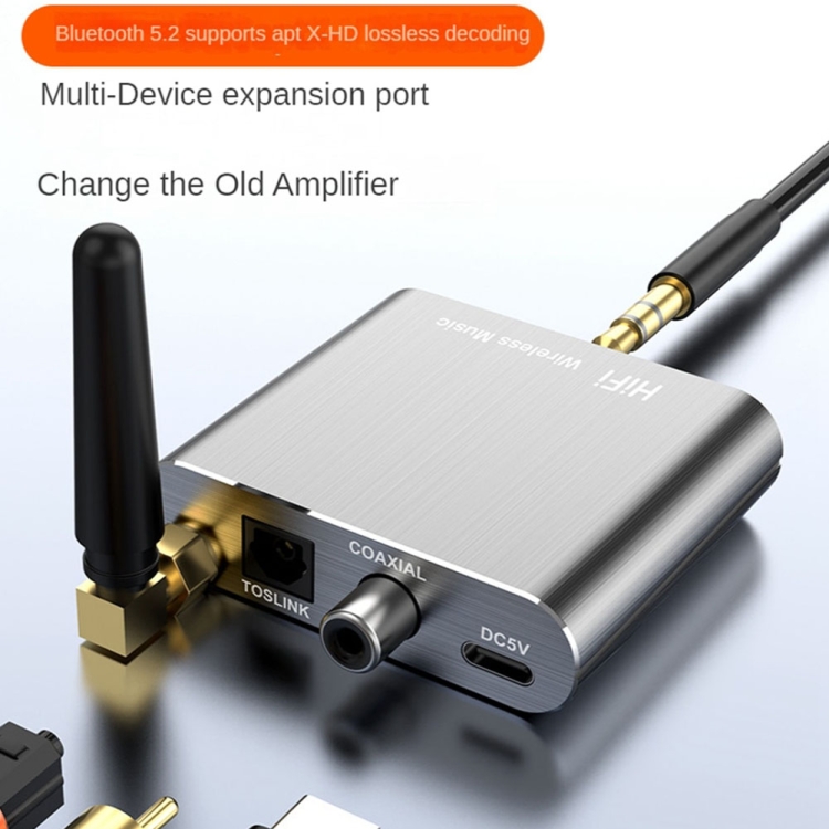 Bluetooth 5.2 Audio Receiver 3.5MM AUX Coaxial Fiber APTX HD Bluetooth Adapter Bluetooth 5.2 Audio Receiver 3.5MM AUX Coaxial Fiber APTX HD Bluetooth Adapter