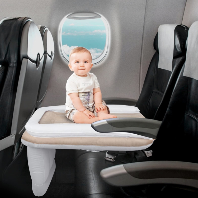 Matelas gonflable d'avion de lit pliant arrière de voiture d'enfants de lit  gonflable de bébé de voyage extérieur, couleur: gris