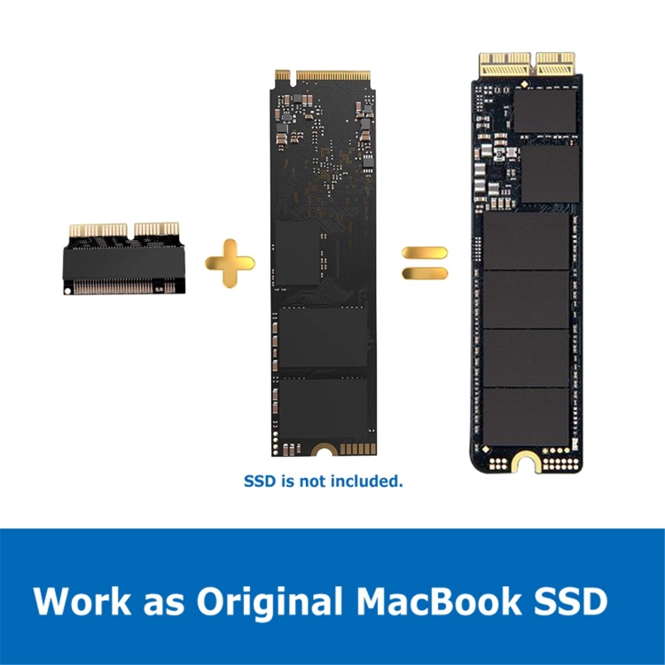 Adaptador M.2 PCIE NVME SSD para MacBook Air Pro Retina Mid 2013-2017 (Negro) - B4