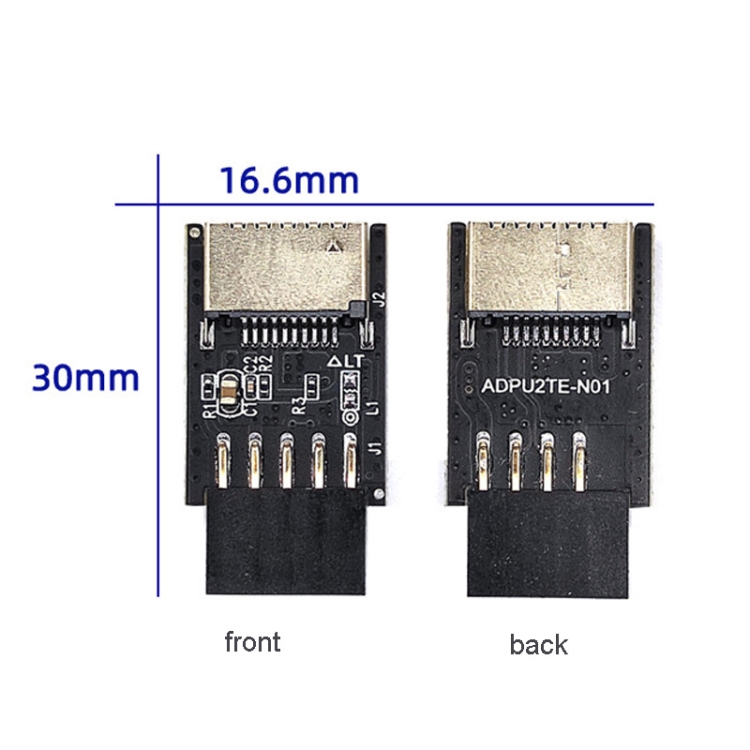 Cabecera del panel frontal USB 2.0 Adaptador interno USB de 9 pines a USB 2.0 tipo E - 2