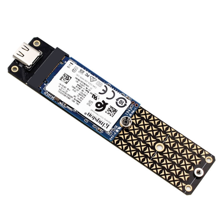 NGFF M.2 Bkey SATA Disco duro SSD a USB3.1 Tipo-C / Tarjeta de conversión de tarjeta de expansión USB-C (Negro) - B1