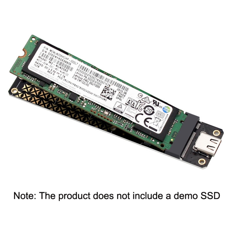 NGFF M.2 Bkey SATA Disco duro SSD a USB3.1 Tipo-C / Tarjeta de conversión de tarjeta de expansión USB-C (Negro) - B3