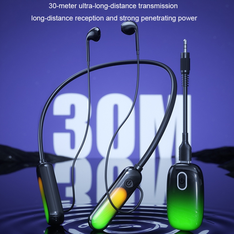With Atmosphere Lamp Hanging Neck Bluetooth Earphone, Style: Earphone With Atmosphere Lamp Hanging Neck Bluetooth Earphone, Style: Earphone