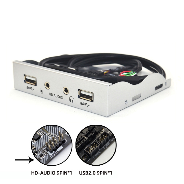 3,5 pouces 2 ports USB 2.0 + HD AUDIO boîtier PC de bureau lecteur