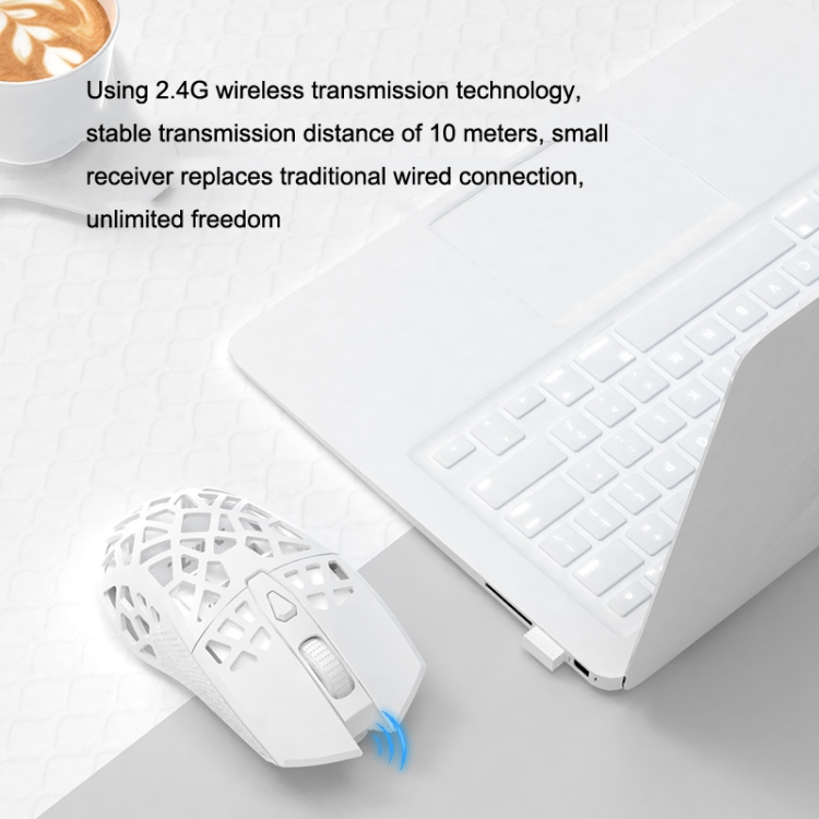 Ajazz i339Pro 7 Teclas 16000DPI Inalámbrico/Con cable Dual Mode Gaming Macro Driver Mouse (Blanco) - B6