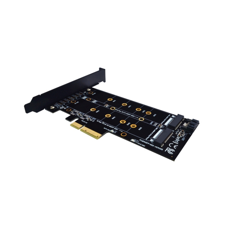 Tarjeta adaptadora M.2 PCIe SSD PCIE 4x a M.2 Key M B Tarjeta de interfaz dual - 3