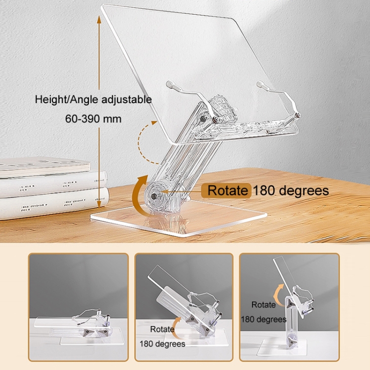 Student Desktop Reading Rack Transparent Acrylic Tablet Stand, Style: B ...