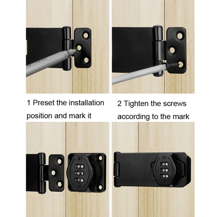 Punch-free Cabinet Door Bolt Locker with Key Drawer Lock Security  Combination Double Door Lock for