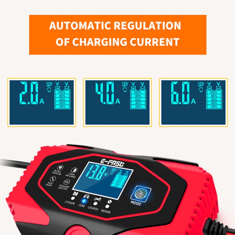 EU E-FAST Chargeur de batterie de voiture Mainteneur 12V 6A
