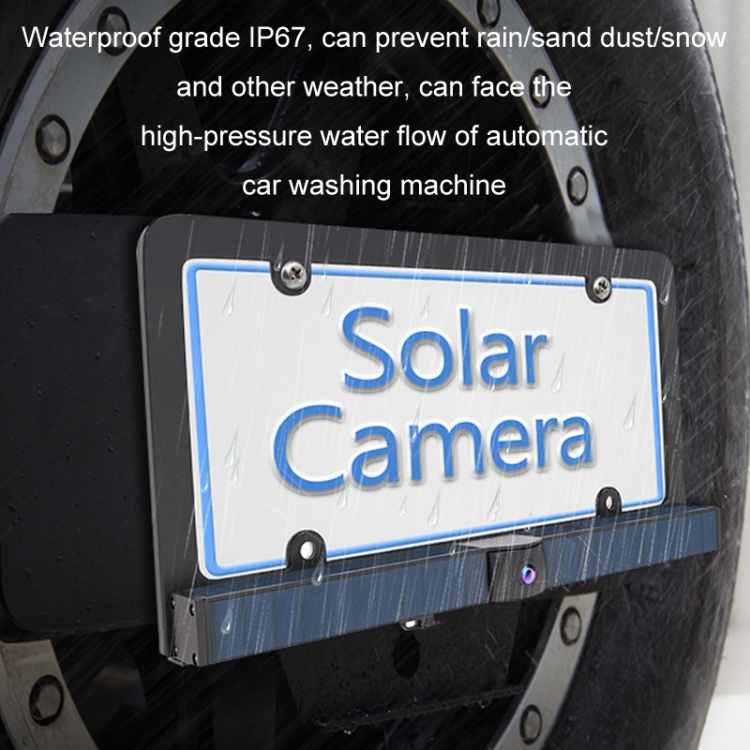Affichage de recul de caméra de transmission sans fil de plaque  d'immatriculation intégrée solaire